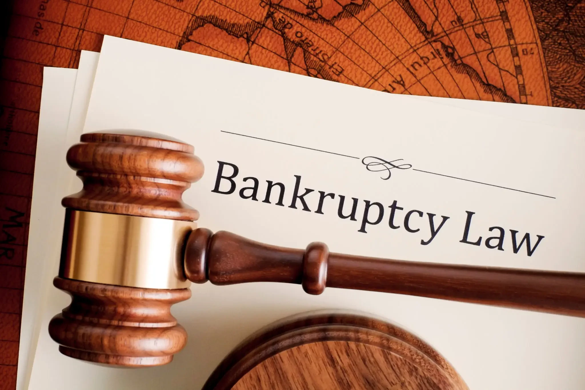 Attorney reviewing bankruptcy and debt restructuring documents